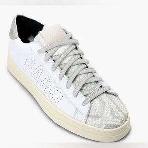 P448 - Women's White and Silver Sneakers (P448 Jack Molly Sneaker)